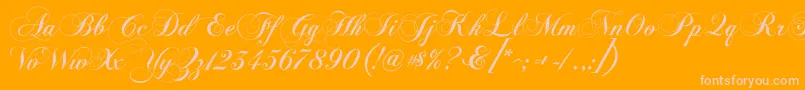 ChopinScript Font – Pink Fonts on Orange Background