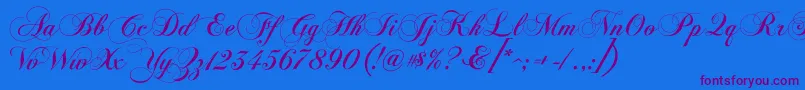 ChopinScript Font – Purple Fonts on Blue Background