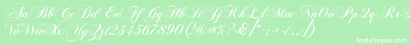 ChopinScript Font – White Fonts on Green Background