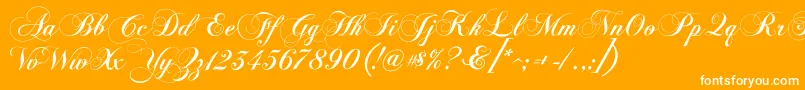 ChopinScript-Schriftart – Weiße Schriften auf orangefarbenem Hintergrund