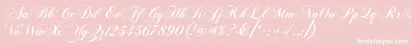 ChopinScript-Schriftart – Weiße Schriften auf rosa Hintergrund