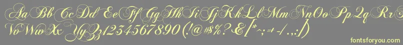 ChopinScript-Schriftart – Gelbe Schriften auf grauem Hintergrund