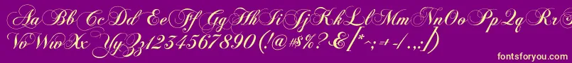 ChopinScript Font – Yellow Fonts on Purple Background