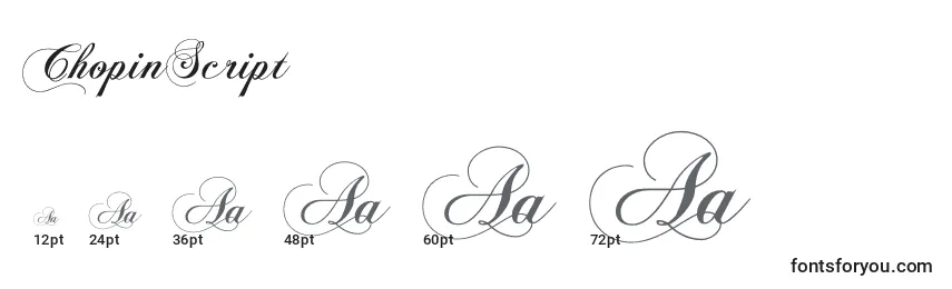 ChopinScript (123379) Font Sizes