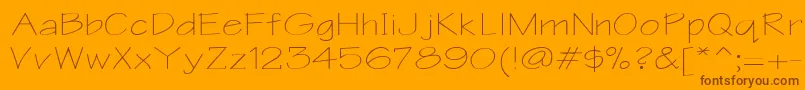 Writeextended Font – Brown Fonts on Orange Background