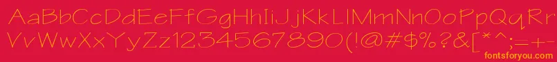 Writeextended Font – Orange Fonts on Red Background