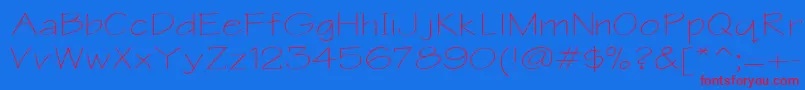 Writeextended Font – Red Fonts on Blue Background