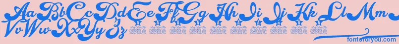 Choppers Personal Use Font – Blue Fonts on Pink Background