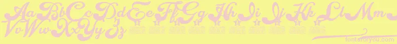 Choppers Personal Use Font – Pink Fonts on Yellow Background