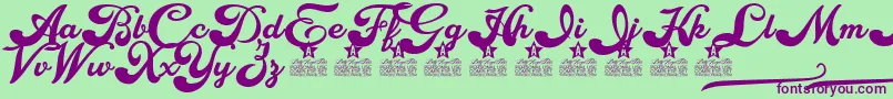 Choppers Personal Use Font – Purple Fonts on Green Background