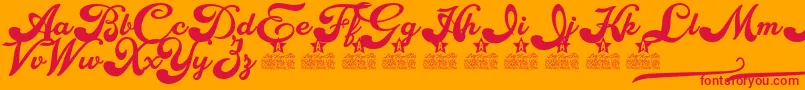 Choppers Personal Use Font – Red Fonts on Orange Background