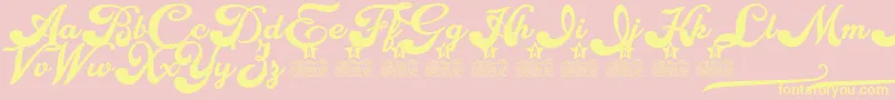 Choppers Personal Use Font – Yellow Fonts on Pink Background