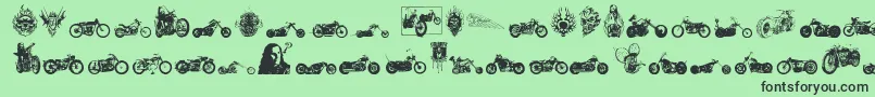 choppersforlife-fontti – mustat fontit vihreällä taustalla