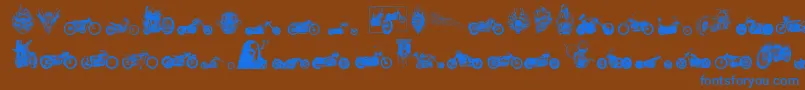 choppersforlife Font – Blue Fonts on Brown Background