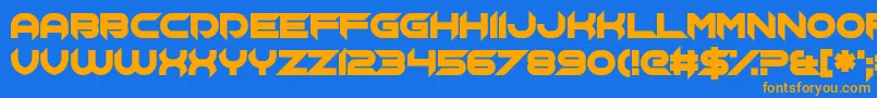Chopsic-Schriftart – Orangefarbene Schriften auf blauem Hintergrund