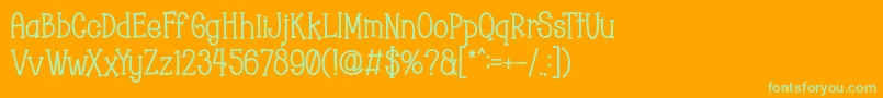 フォントChopyor Bold – オレンジの背景に緑のフォント