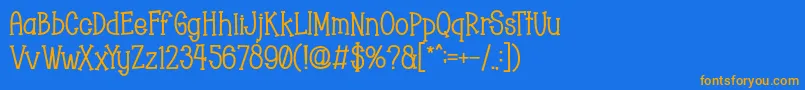 Chopyor Bold-Schriftart – Orangefarbene Schriften auf blauem Hintergrund