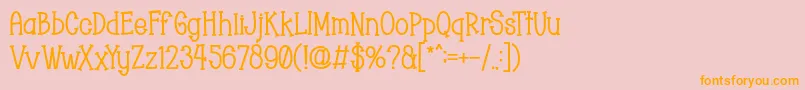 フォントChopyor Bold – オレンジの文字がピンクの背景にあります。
