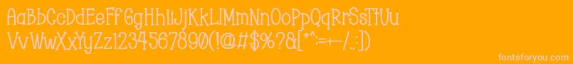 Chopyor Bold-Schriftart – Rosa Schriften auf orangefarbenem Hintergrund