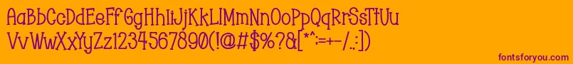 Chopyor Bold-Schriftart – Violette Schriften auf orangefarbenem Hintergrund
