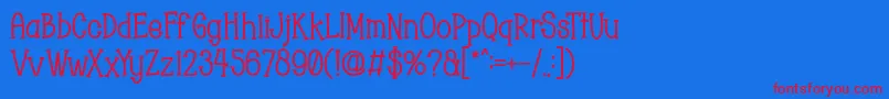 フォントChopyor Bold – 赤い文字の青い背景