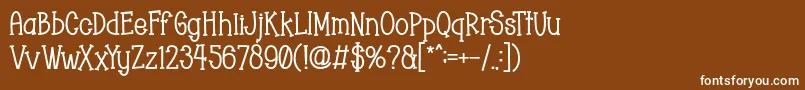 Chopyor Bold-fontti – valkoiset fontit ruskealla taustalla