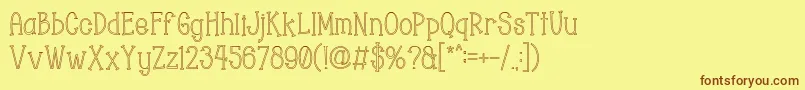 Chopyor Hollow Font – Brown Fonts on Yellow Background