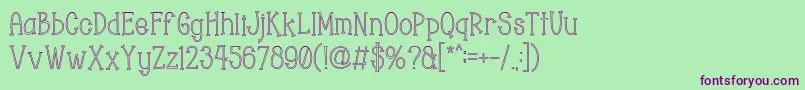 Chopyor Hollow Font – Purple Fonts on Green Background