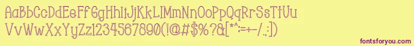 Chopyor Hollow Font – Purple Fonts on Yellow Background