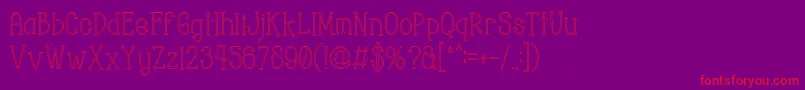 Chopyor Hollow-Schriftart – Rote Schriften auf violettem Hintergrund