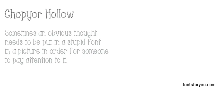 Review of the Chopyor Hollow Font