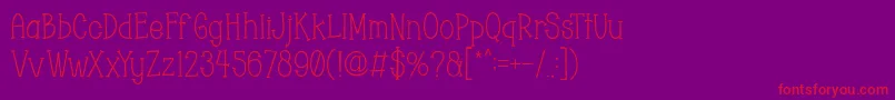 Chopyor-Schriftart – Rote Schriften auf violettem Hintergrund