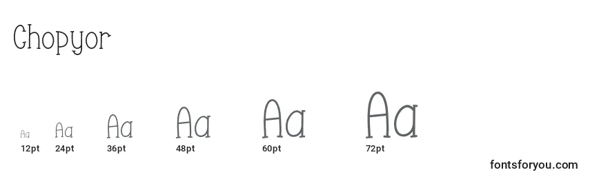 Chopyor Font Sizes