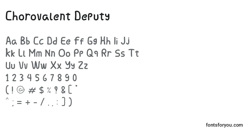 Schriftart Chorovalent Deputy – Alphabet, Zahlen, spezielle Symbole