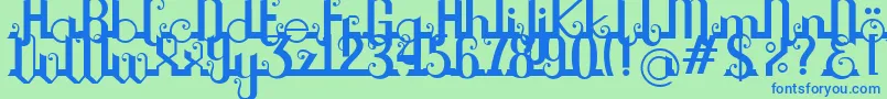 Chouphie Font – Blue Fonts on Green Background