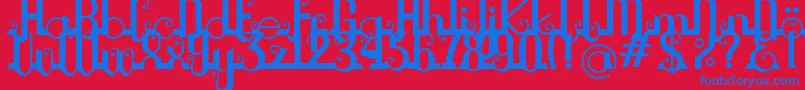 Chouphie Font – Blue Fonts on Red Background