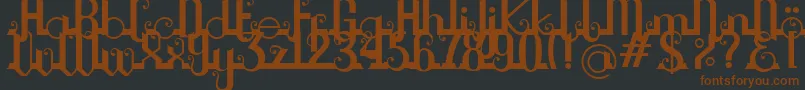 Chouphie-Schriftart – Braune Schriften auf schwarzem Hintergrund