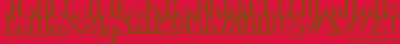 Chouphie Font – Brown Fonts on Red Background