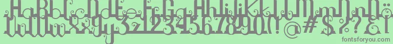 Chouphie-Schriftart – Graue Schriften auf grünem Hintergrund