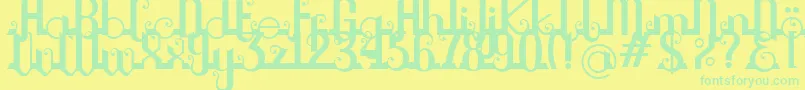 Chouphie-Schriftart – Grüne Schriften auf gelbem Hintergrund