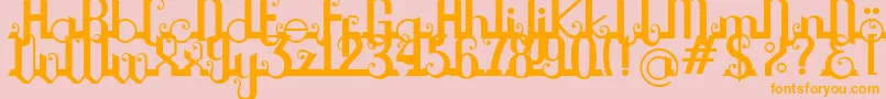 Chouphie-Schriftart – Orangefarbene Schriften auf rosa Hintergrund
