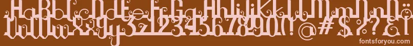 Weitere Informationen zur Chouphie-Schriftart Chouphie-Schriftart – Rosa Schriften auf braunem Hintergrund