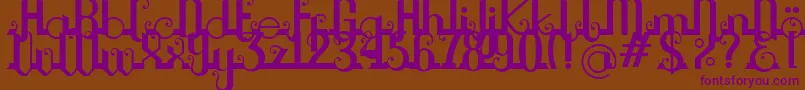 Chouphie Font – Purple Fonts on Brown Background