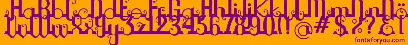 Chouphie Font – Purple Fonts on Orange Background