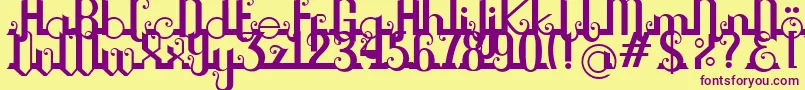 Chouphie Font – Purple Fonts on Yellow Background