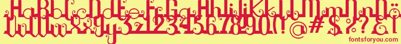 Chouphie Font – Red Fonts on Yellow Background