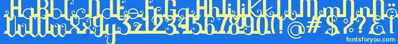 Chouphie Font – Yellow Fonts on Blue Background