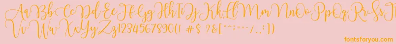 Chourush Font – Orange Fonts on Pink Background