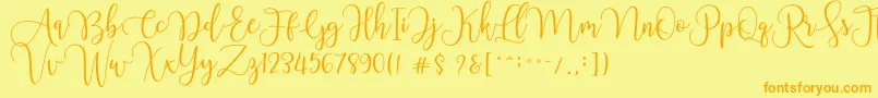 Chourush Font – Orange Fonts on Yellow Background