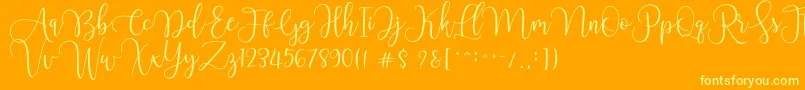 Chourush Font – Yellow Fonts on Orange Background